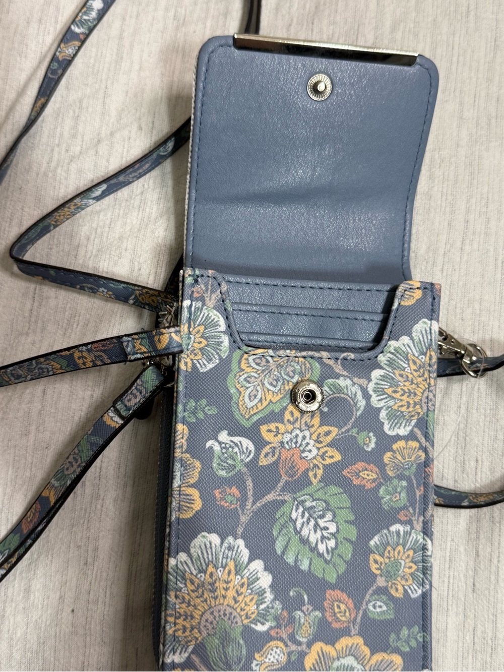 Floral Crossbody Phone Bag in Blue Multi - Picture 5 of 6